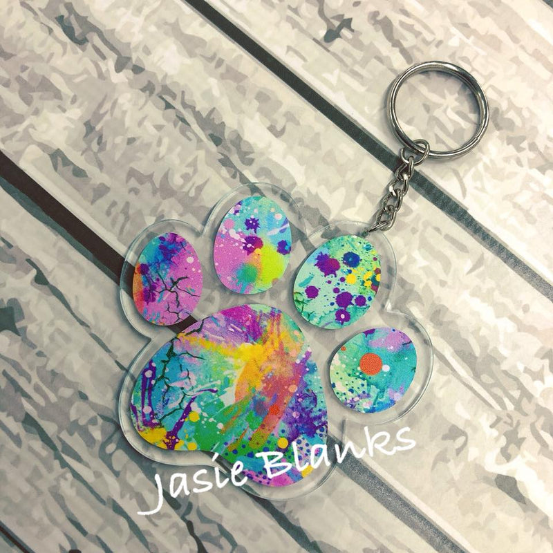 Acrylic DOG PAW Key chain