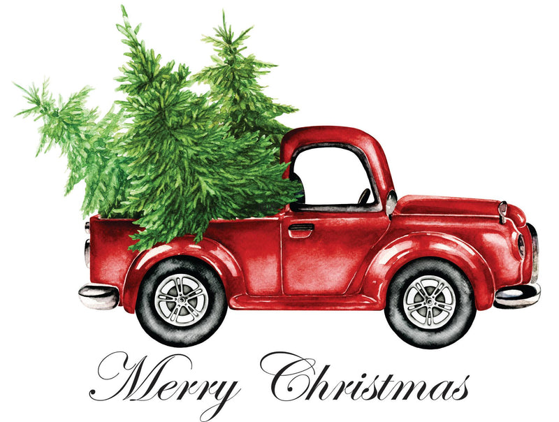Christmas Red Truck Transfer- Bottom Merry Christmas