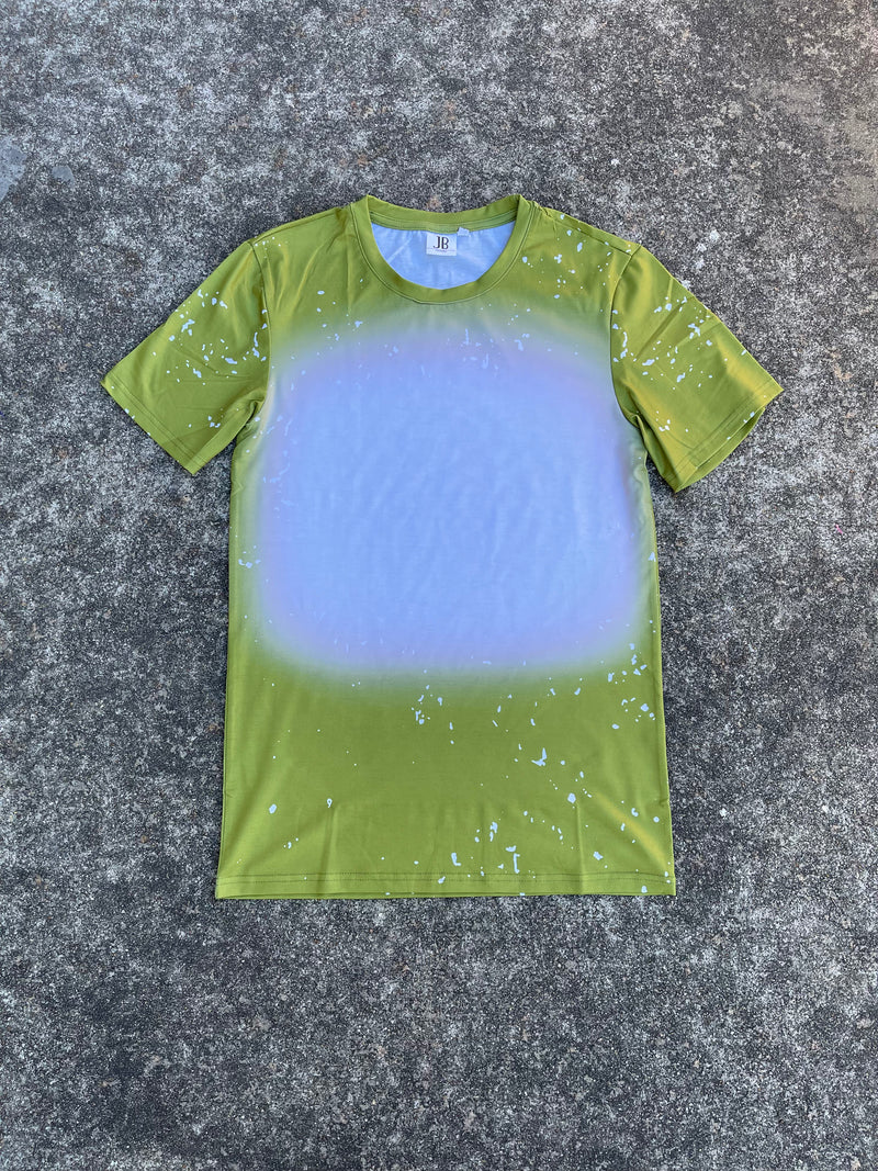 Polyester Bleach T-Shirt - Olive Green