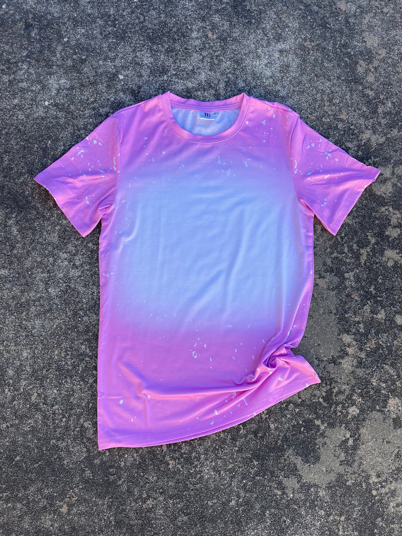 Polyester Bleach T-Shirt - Pink