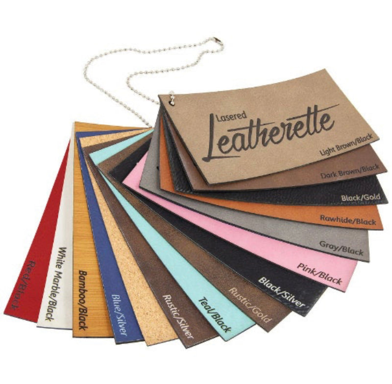 Laserable Leatherette Patches with Adhesive Back