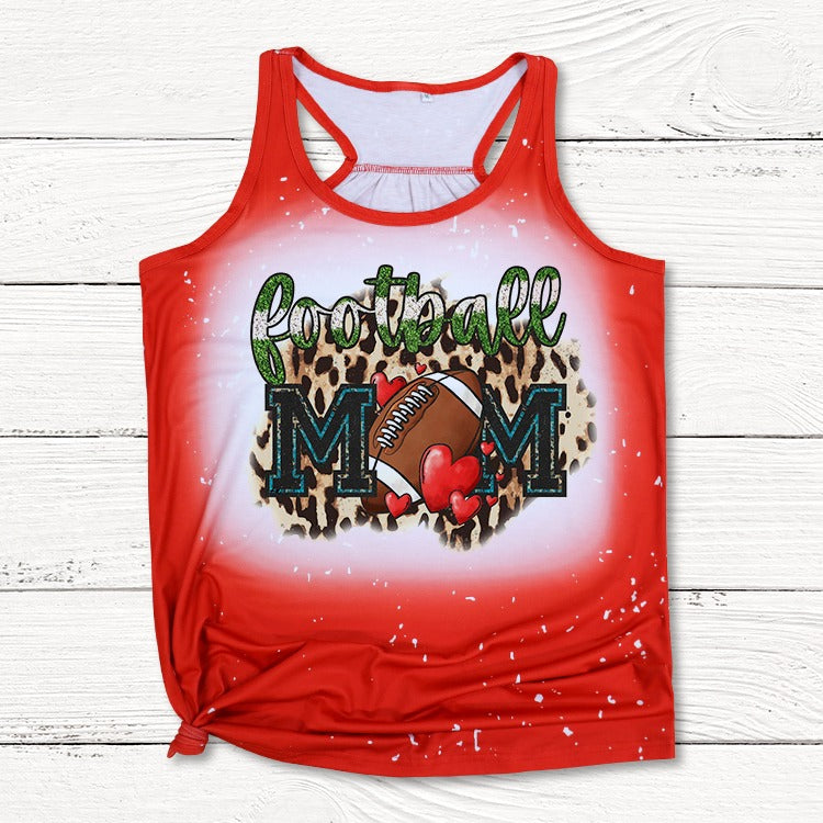 Polyester Bleach Tank Top - Red