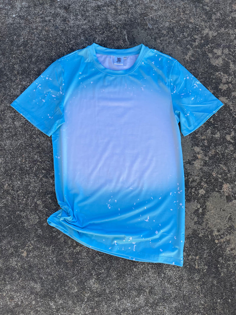 Polyester Bleach T-Shirt - Light Blue