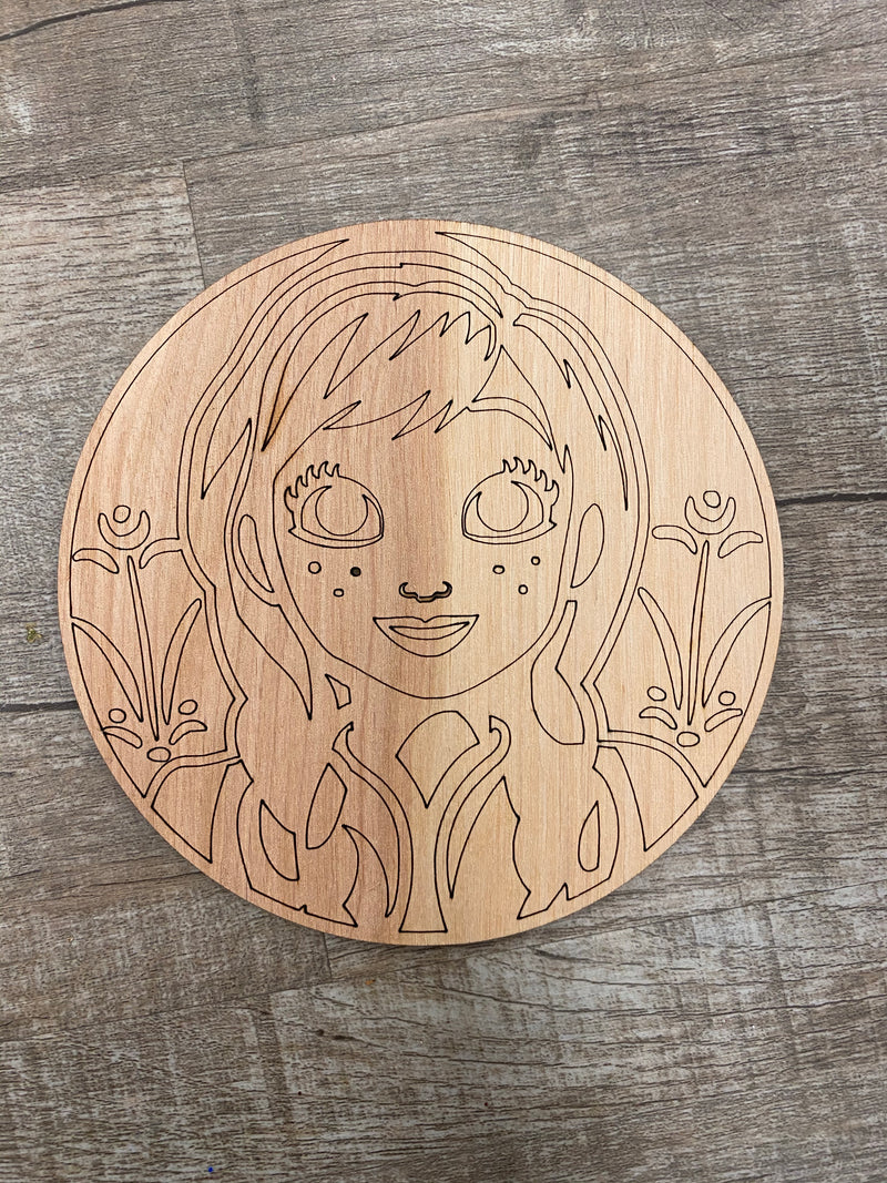 Wood Shape- Circle girl
