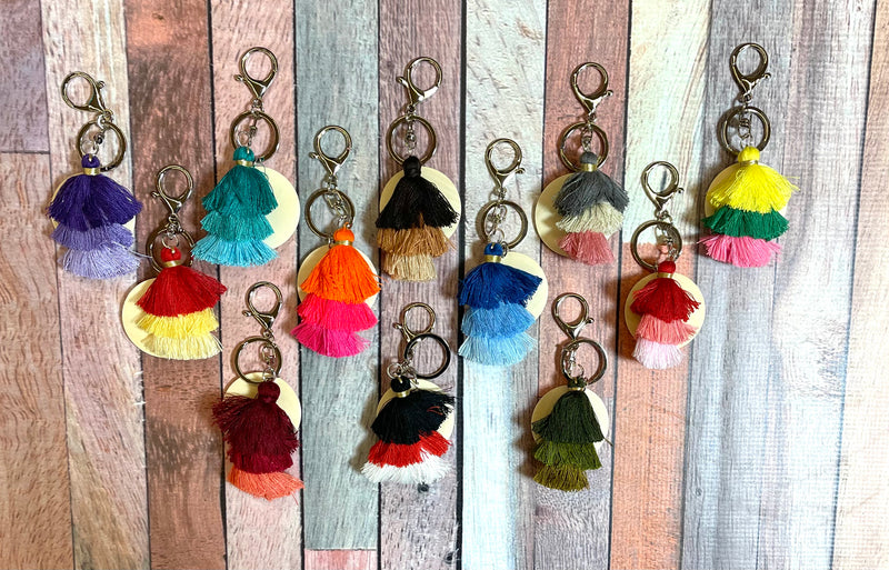 Natural Disc Tiered Key Chain