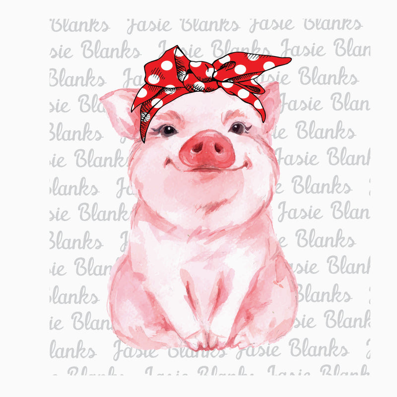 Pig Watercolor Bandanna - Transfer