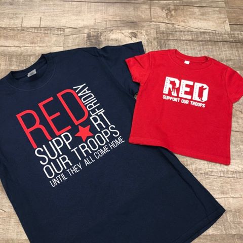 Military Support Shirts- Red On Friday’s