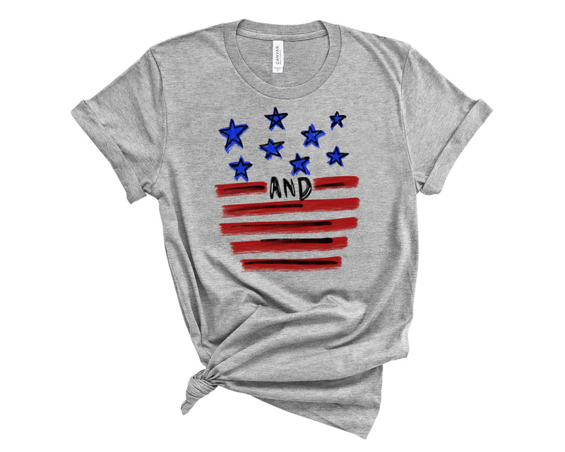 stars and stripes drawings - Graphic Tee
