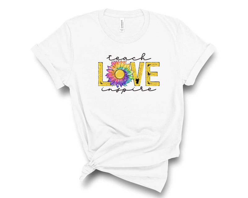 teach love inspire tie dye sunflower - Graphic Tee